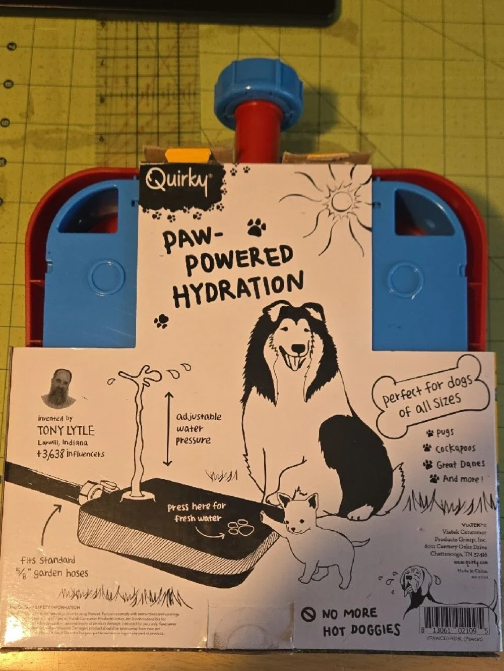Quirky Pawcet Dog Drinking Fountain - Orange/Red